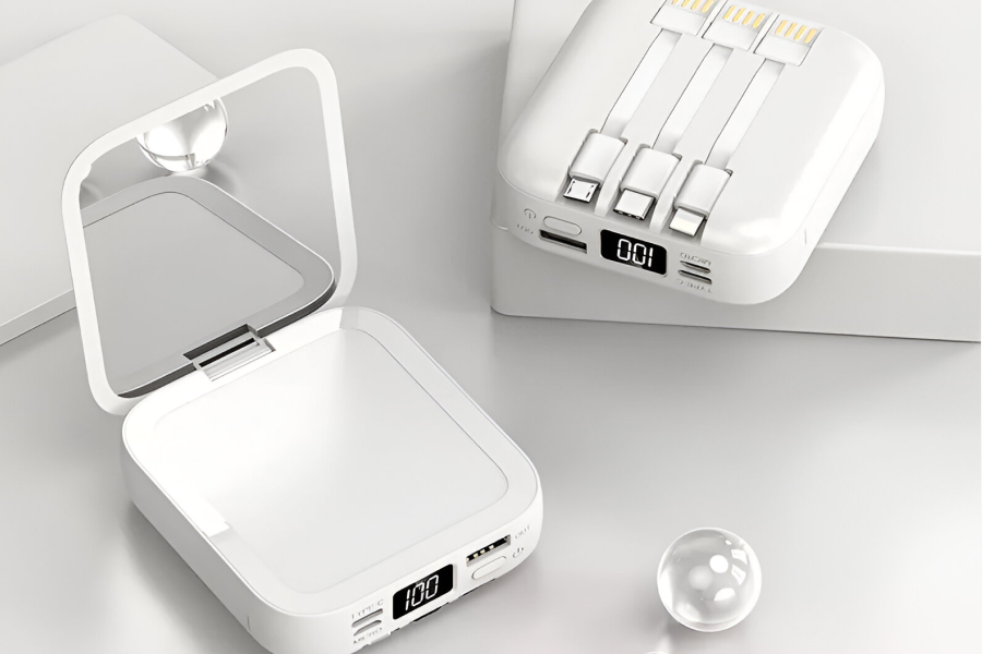Compact Power Bank With Cable